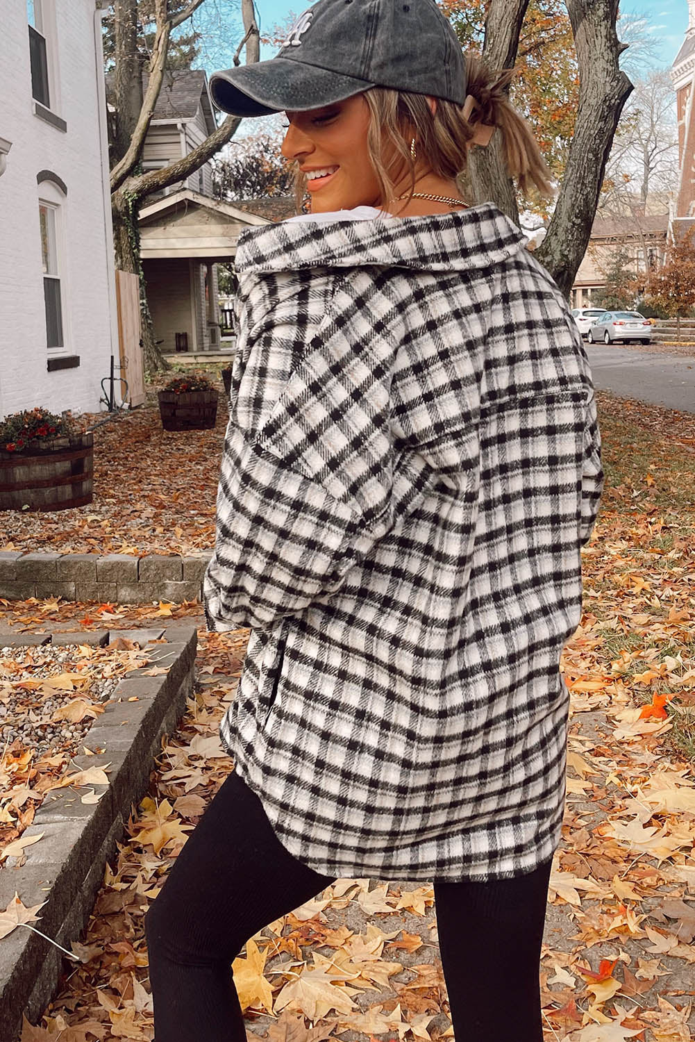 Black Plaid Tunic Shacket