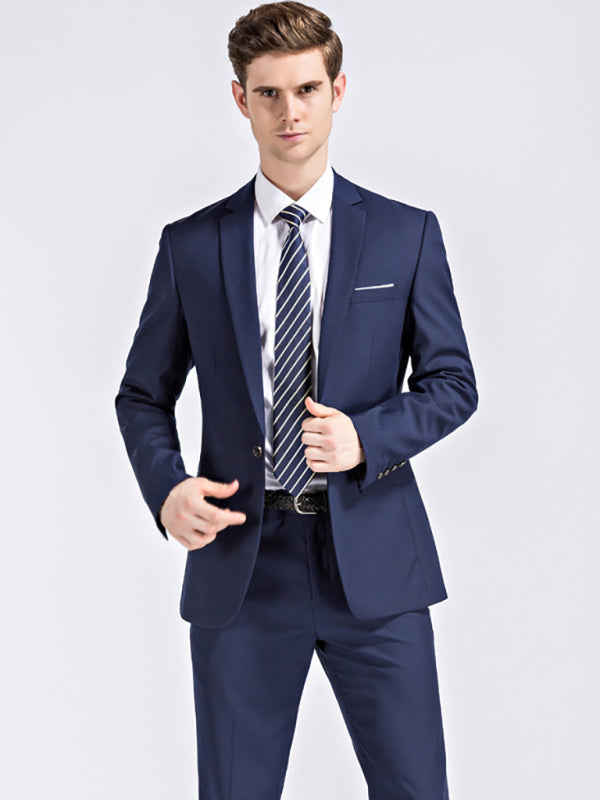 Slim Fit Business Two Piece Suit (Black)