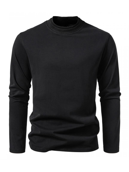 Double-Layer Half-Collar Long-Sleeved T-shirt