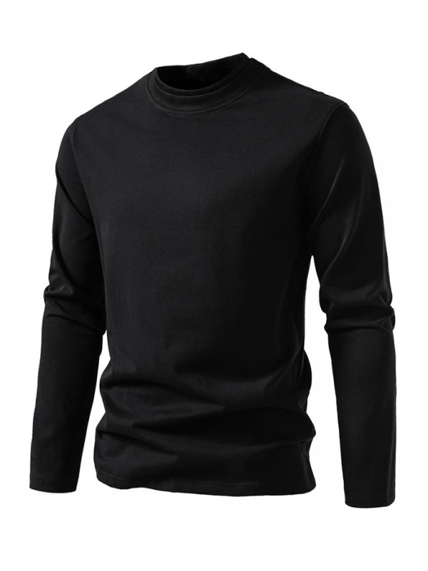 Double-Layer Half-Collar Long-Sleeved T-shirt