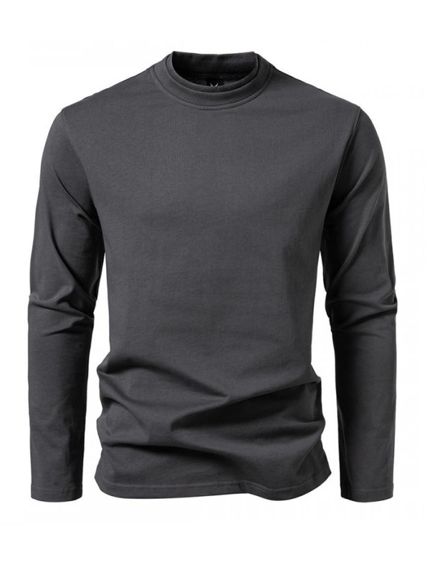 Double-Layer Half-Collar Long-Sleeved T-shirt