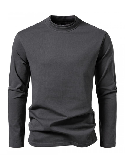 Double-Layer Half-Collar Long-Sleeved T-shirt