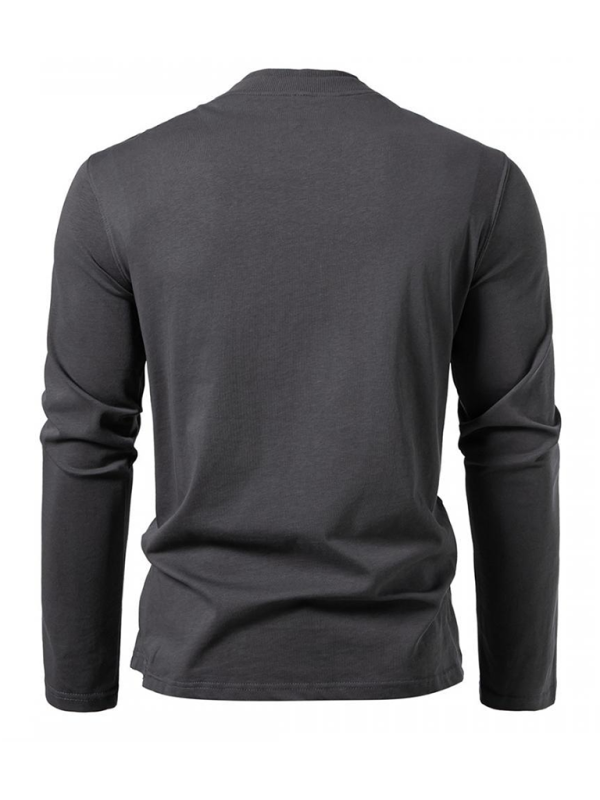 Double-Layer Half-Collar Long-Sleeved T-shirt