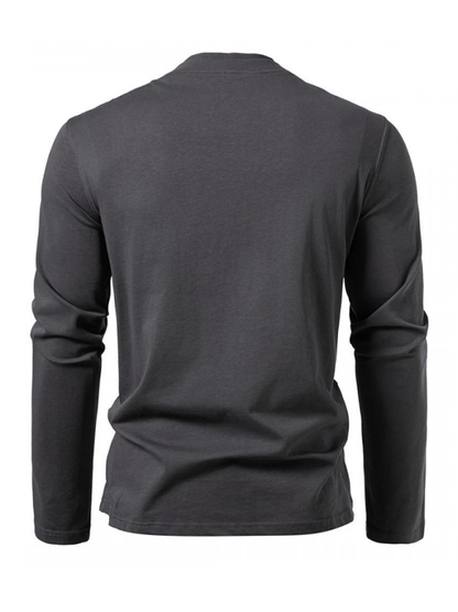 Double-Layer Half-Collar Long-Sleeved T-shirt