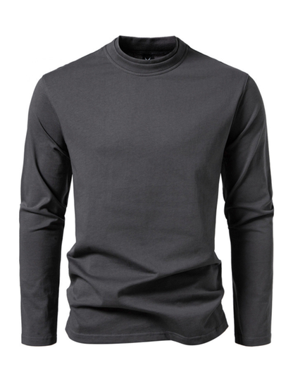 Double-Layer Half-Collar Long-Sleeved T-shirt