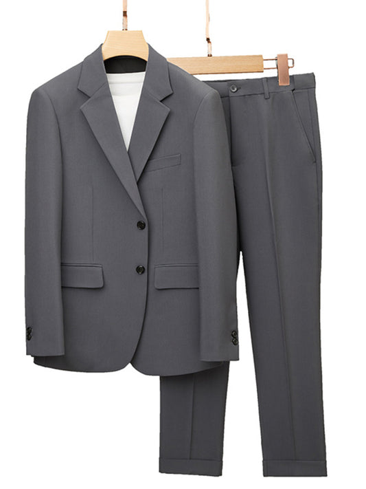 Slim Fit Business Two Piece Suit (Gray)