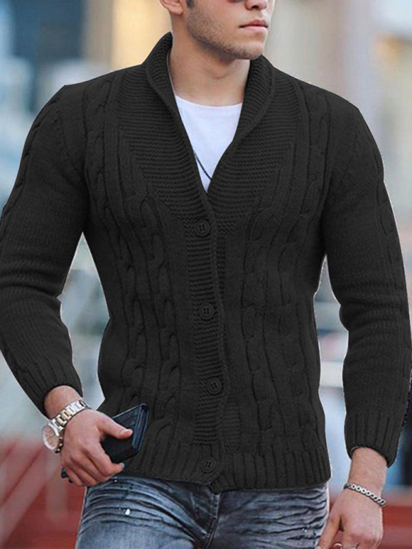 Knitted Cardigan Solid Color (Slim-Fit) Sweater