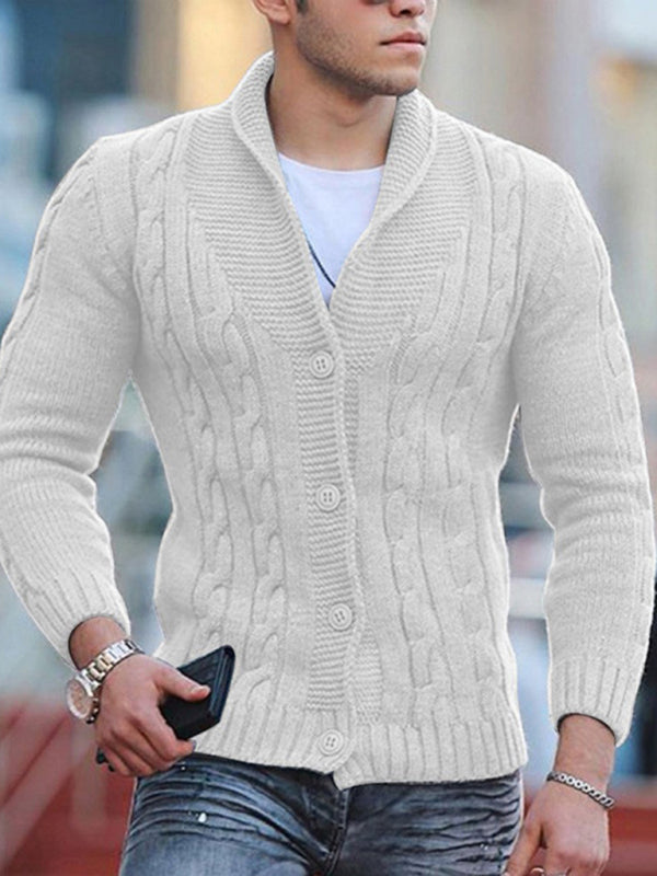 Knitted Cardigan Solid Color (Slim-Fit) Sweater