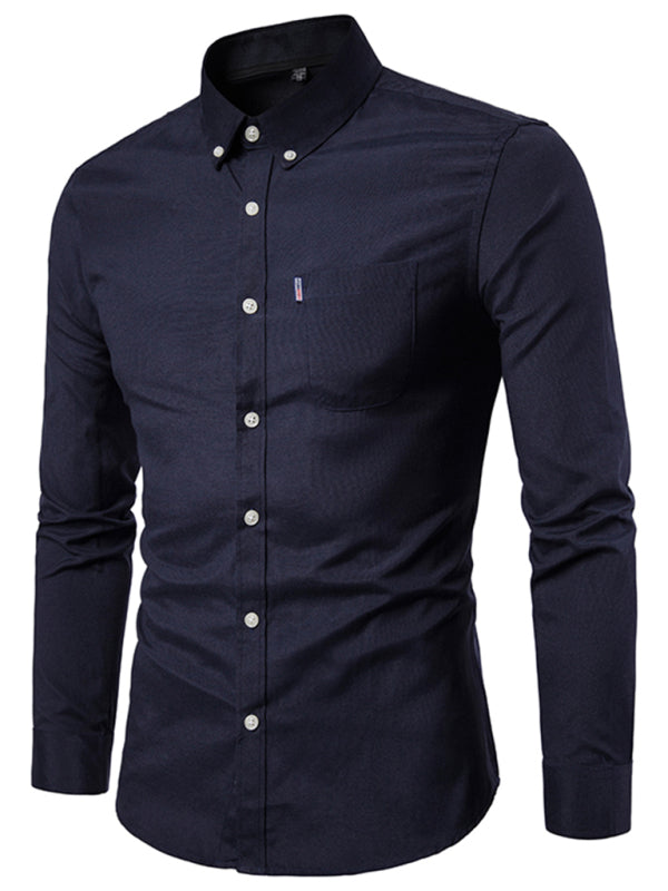 Casual Slim-Fit Oxford Long Sleeve Shirt