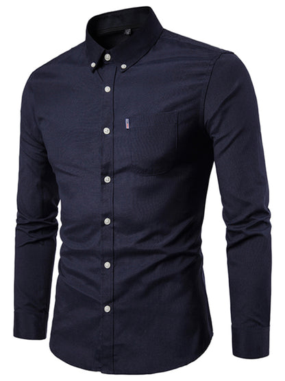 Casual Slim-Fit Oxford Long Sleeve Shirt