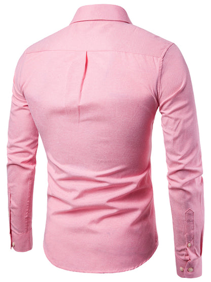 Casual Slim-Fit Oxford Long Sleeve Shirt