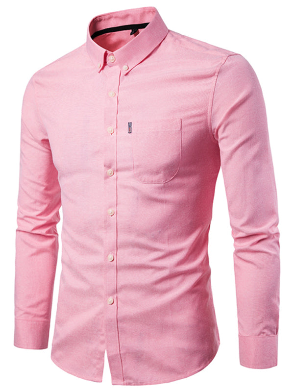 Casual Slim-Fit Oxford Long Sleeve Shirt