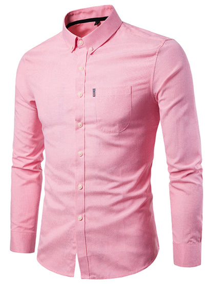 Casual Slim-Fit Oxford Long Sleeve Shirt