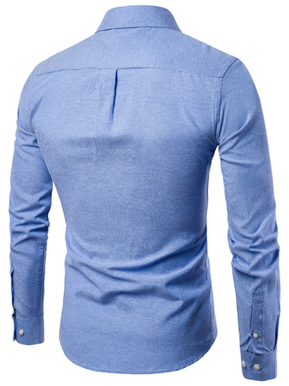 Casual Slim-Fit Oxford Long Sleeve Shirt