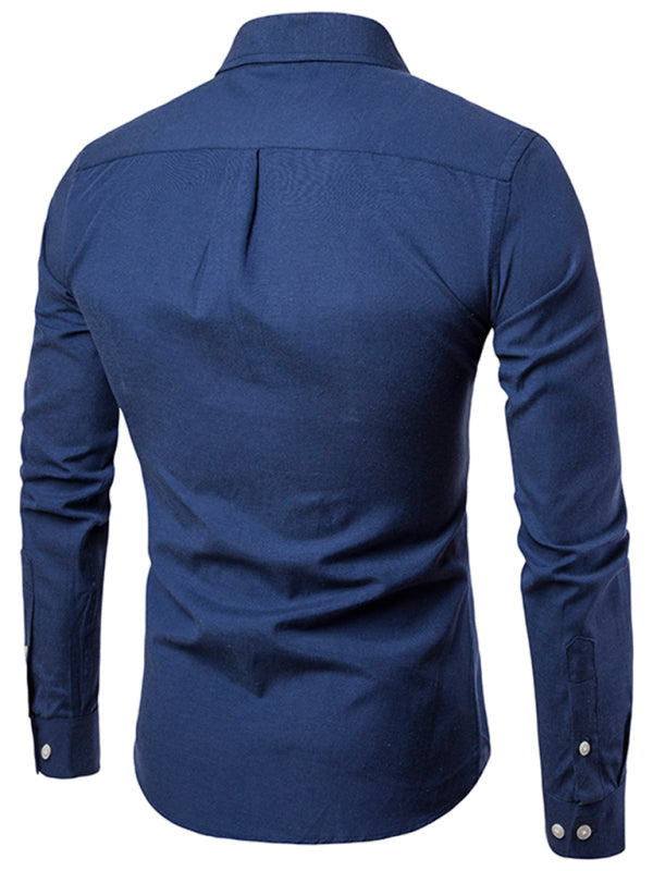 Casual Slim-Fit Oxford Long Sleeve Shirt