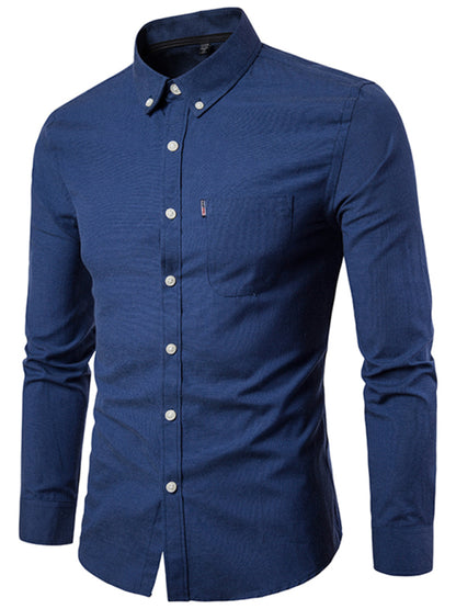 Casual Slim-Fit Oxford Long Sleeve Shirt