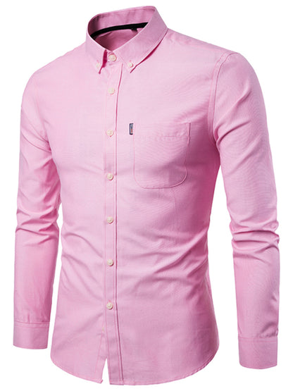 Casual Slim-Fit Oxford Long Sleeve Shirt