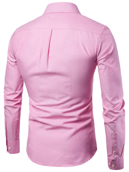 Casual Slim-Fit Oxford Long Sleeve Shirt