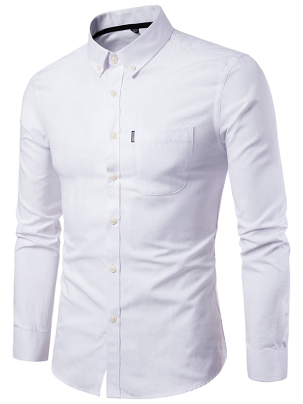 Casual Slim-Fit Oxford Long Sleeve Shirt