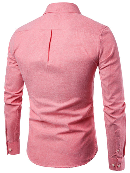 Casual Slim-Fit Oxford Long Sleeve Shirt