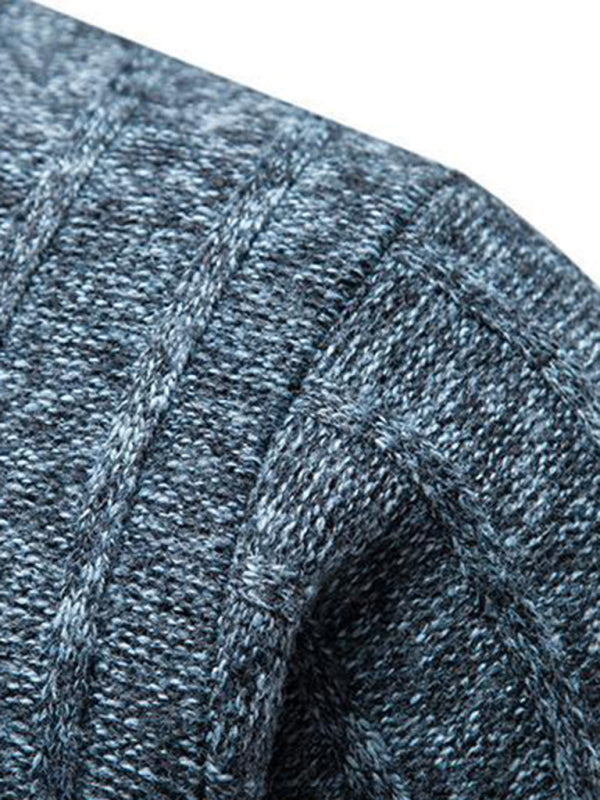 Quarter-Zip Stand Collar Sweater