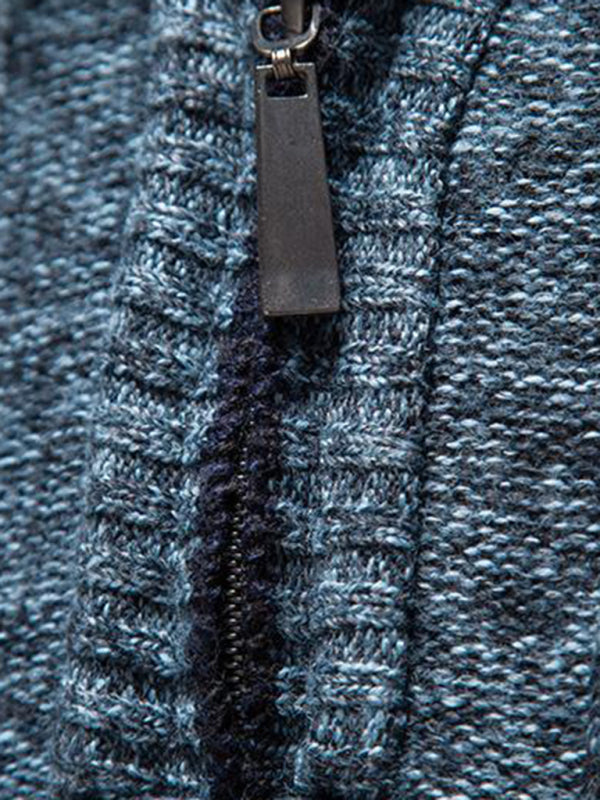 Quarter-Zip Stand Collar Sweater