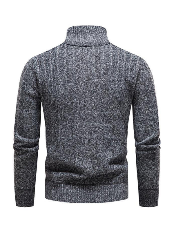 Quarter-Zip Stand Collar Sweater