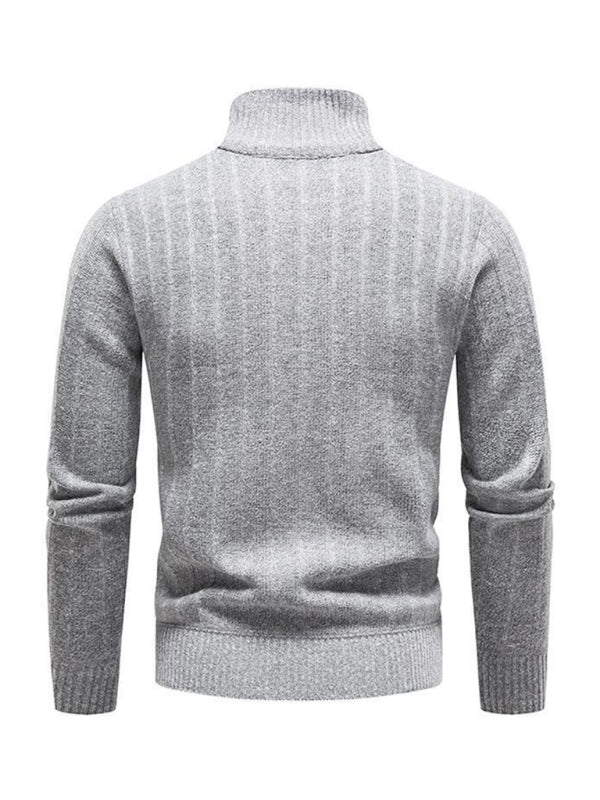 Quarter-Zip Stand Collar Sweater