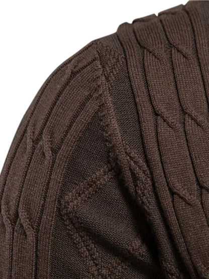 Pullover Long Sleeve Button-Up Sweater