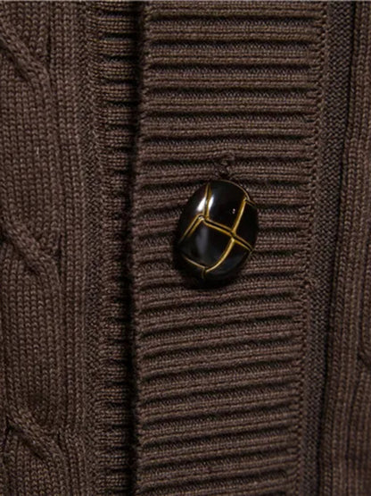 Pullover Long Sleeve Button-Up Sweater