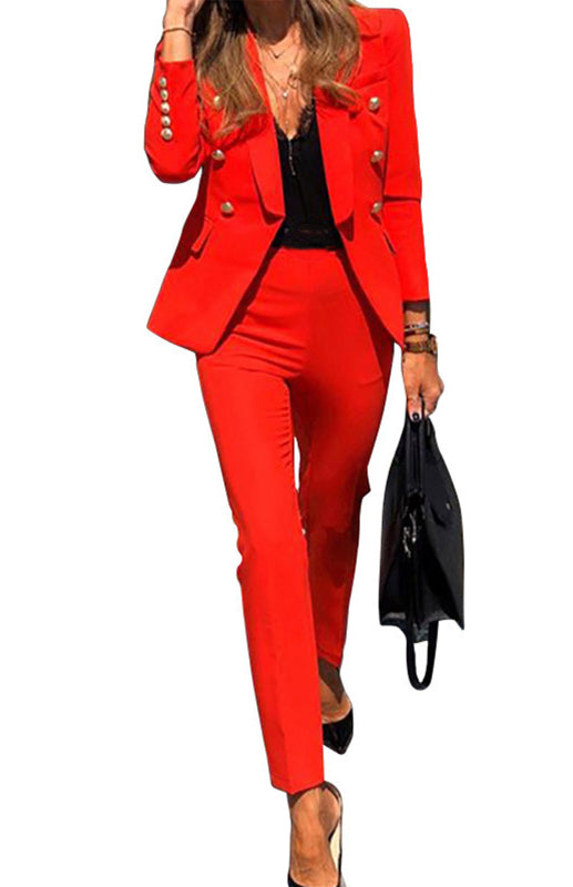 Solid Color Two-Piece Suit