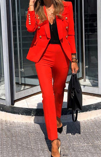 Solid Color Two-Piece Suit