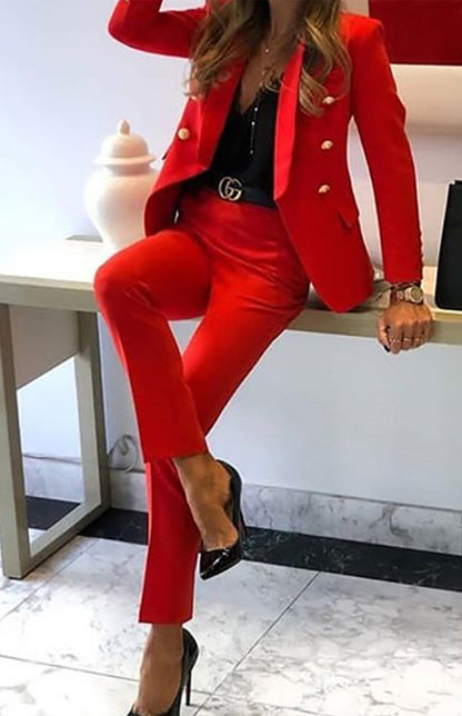 Solid Color Two-Piece Suit