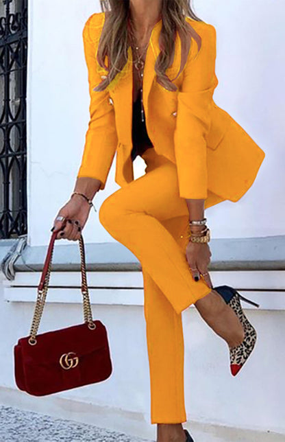 Solid Color Two-Piece Suit