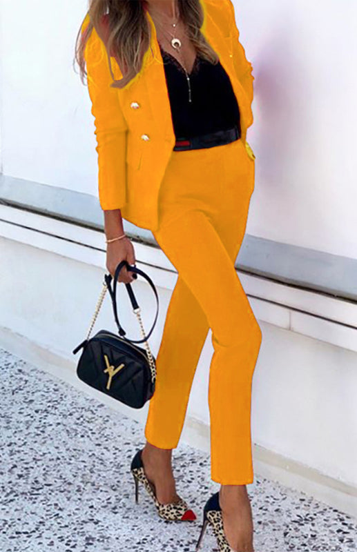 Solid Color Two-Piece Suit