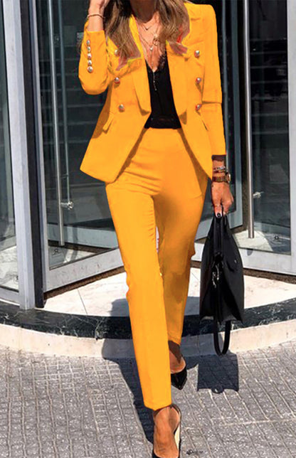 Solid Color Two-Piece Suit