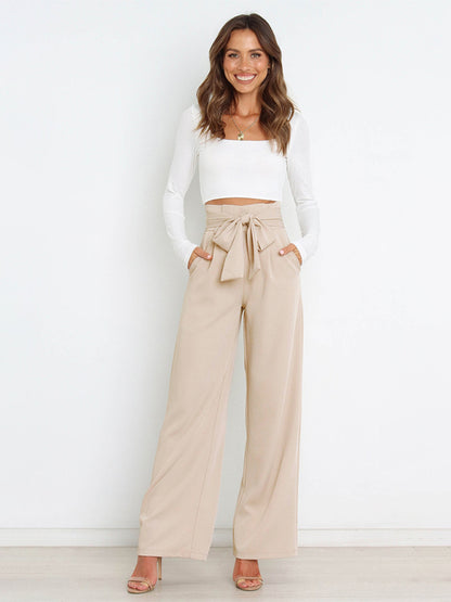 All-Matching Belted Wide-Leg Trouser