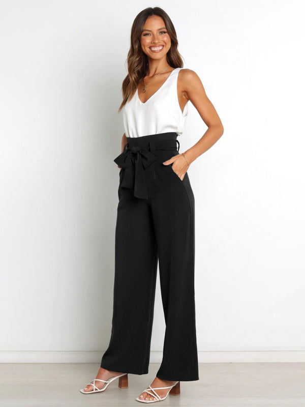 All-Matching Belted Wide-Leg Trouser