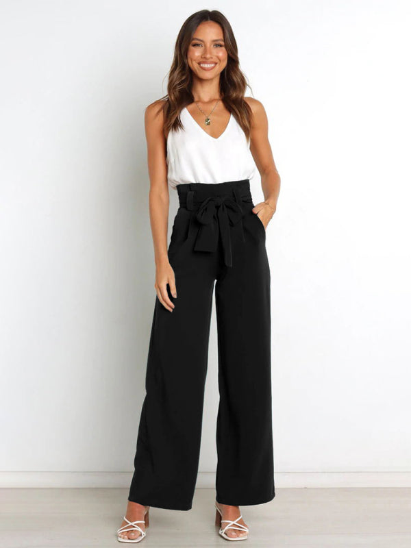 All-Matching Belted Wide-Leg Trouser