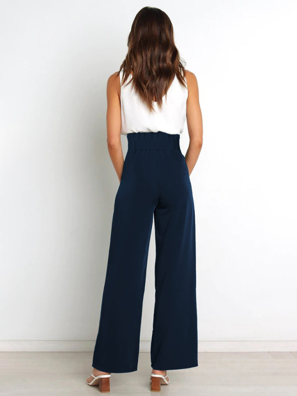 All-Matching Belted Wide-Leg Trouser