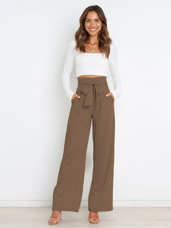 All-Matching Belted Wide-Leg Trouser