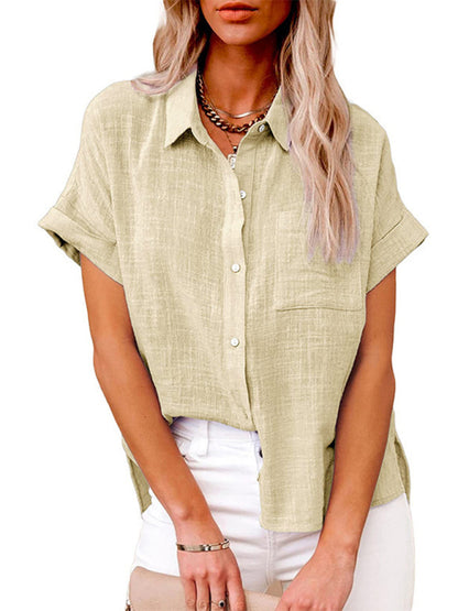 Woven Loose Lapel Shirt