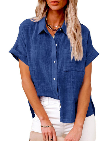 Woven Loose Lapel Shirt