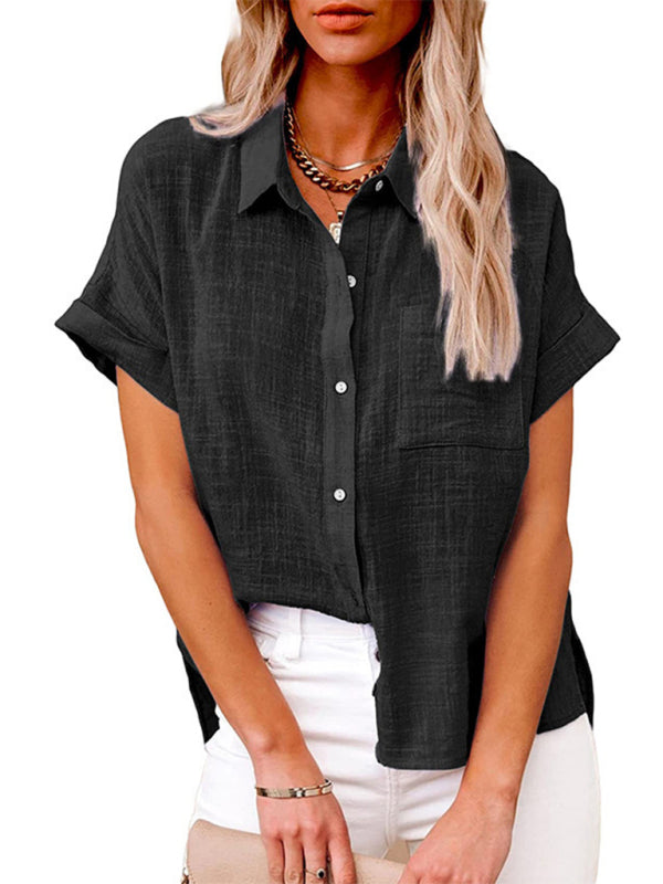 Woven Loose Lapel Shirt