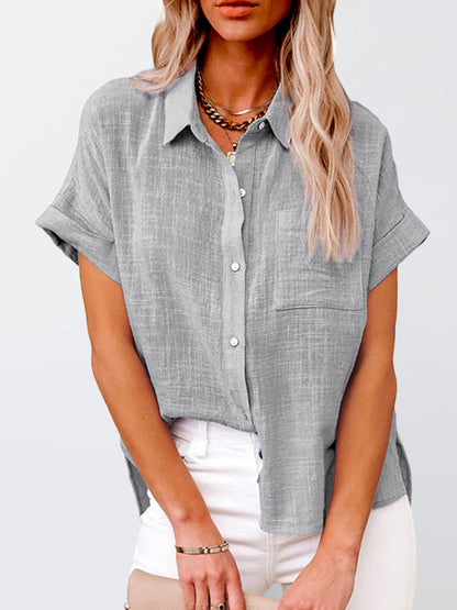 Woven Loose Lapel Shirt