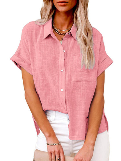Woven Loose Lapel Shirt
