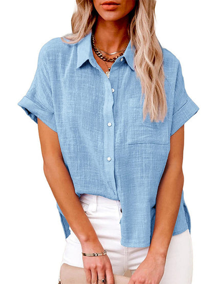 Woven Loose Lapel Shirt