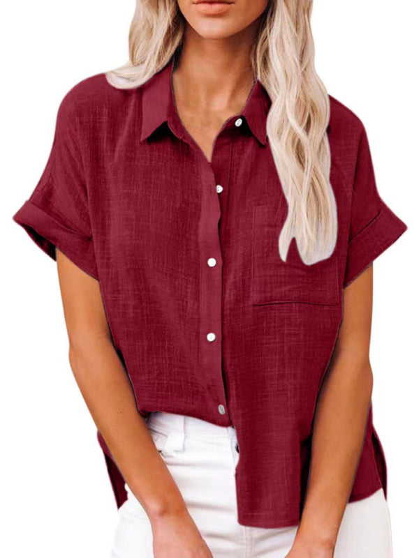 Woven Loose Lapel Shirt