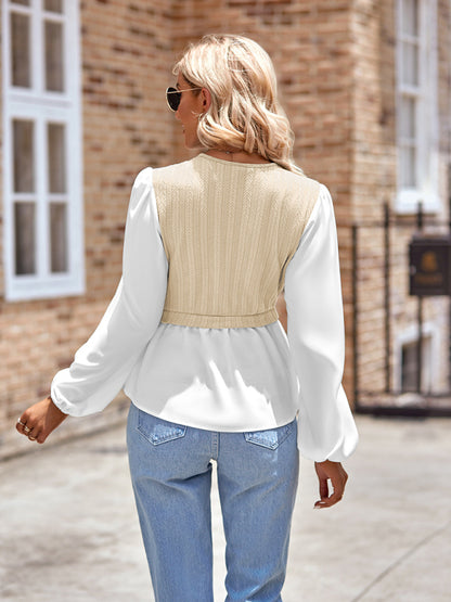 V-Neck Layered Vest Shirt