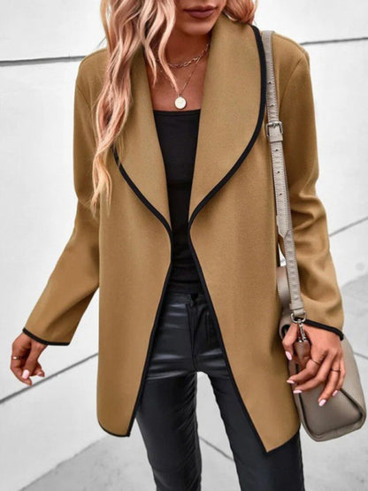 Elegant Long-Sleeve Loose Woolen Jacket